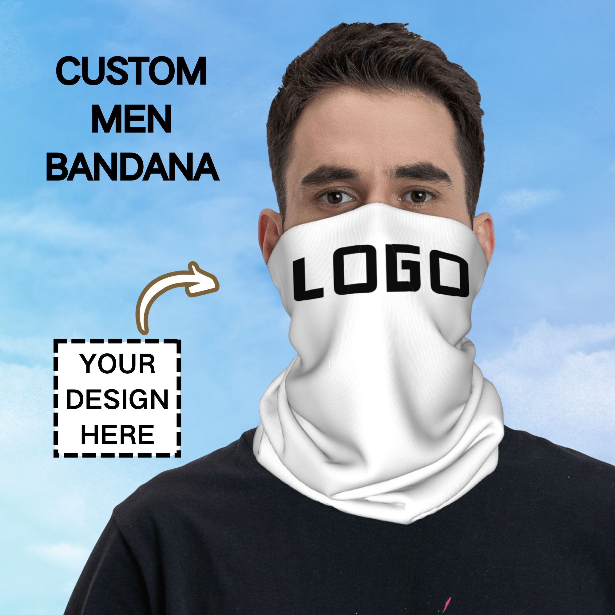 Custom Photo Logo Seamless Nec - огляд і ціна Neck Gaiter Face Cover