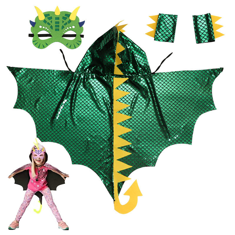 Child Green Dinosaur Cloak wit - огляд і ціна Kids Face Mask
