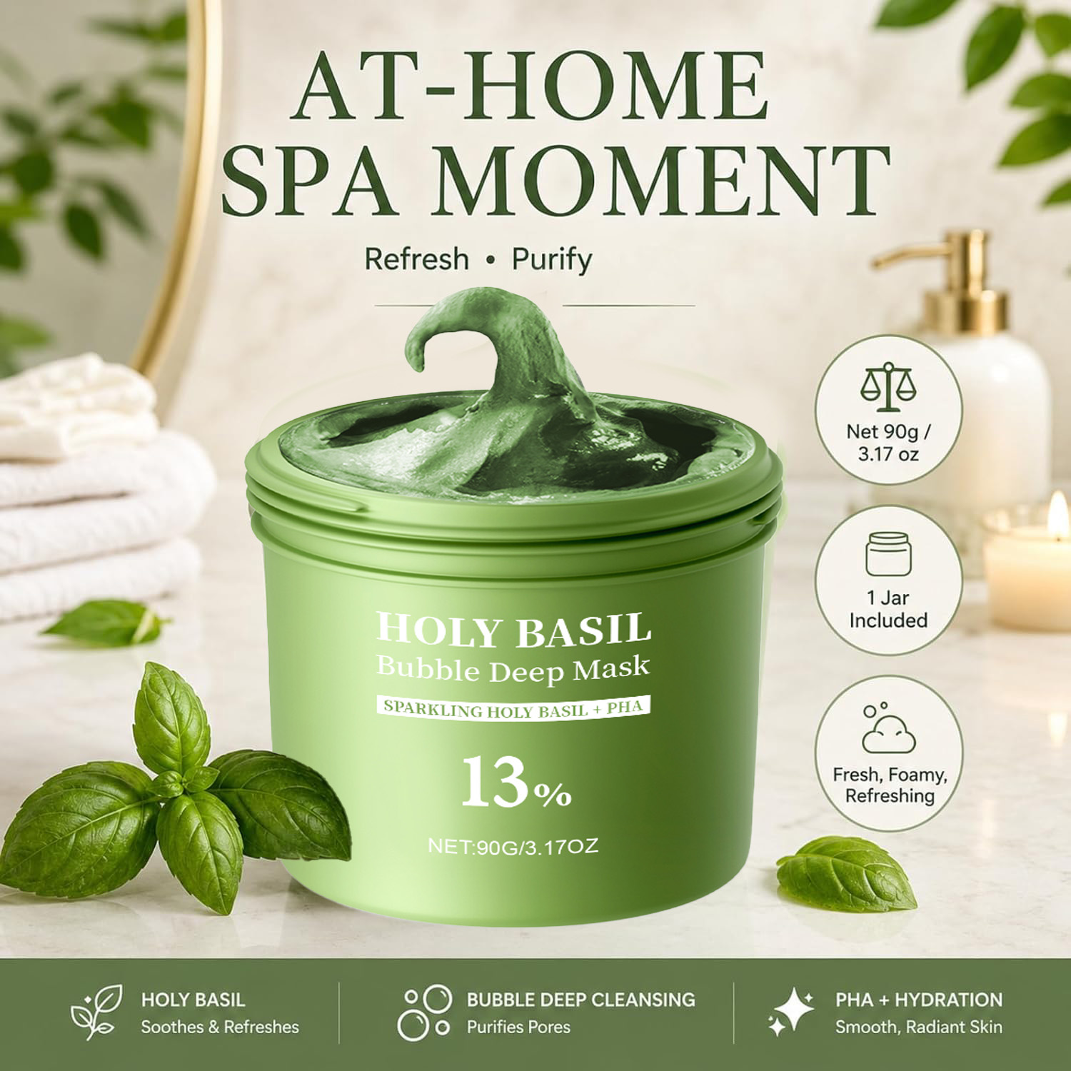 Holy Basil Bubble Deep Mask Cl - огляд і ціна Dust Mask Construction