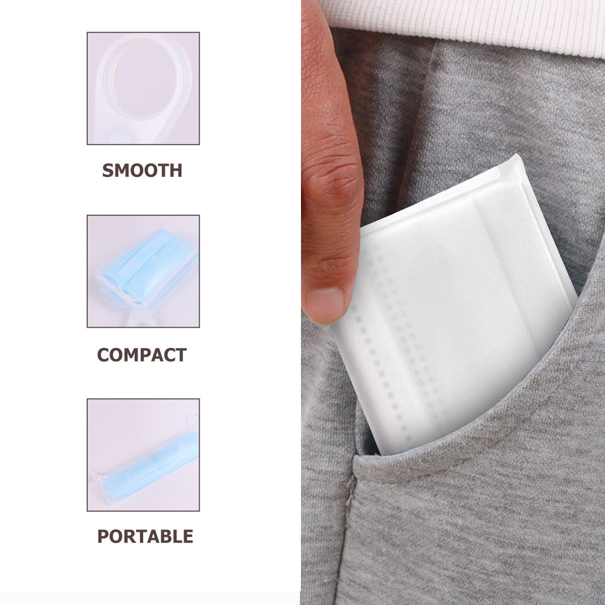 2Pcs Food Grade Silicone Mask  - огляд і ціна Face Mask Storage Box