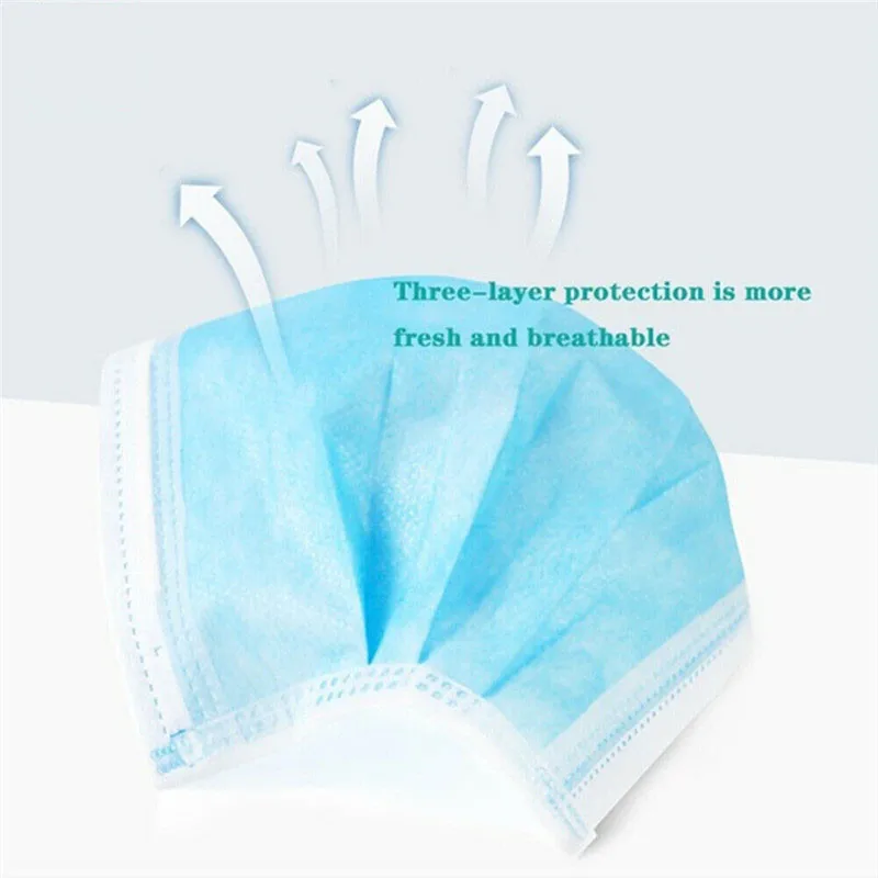 3-Layer Disposable Face Mask-A - огляд і ціна Disposable Mask Blue