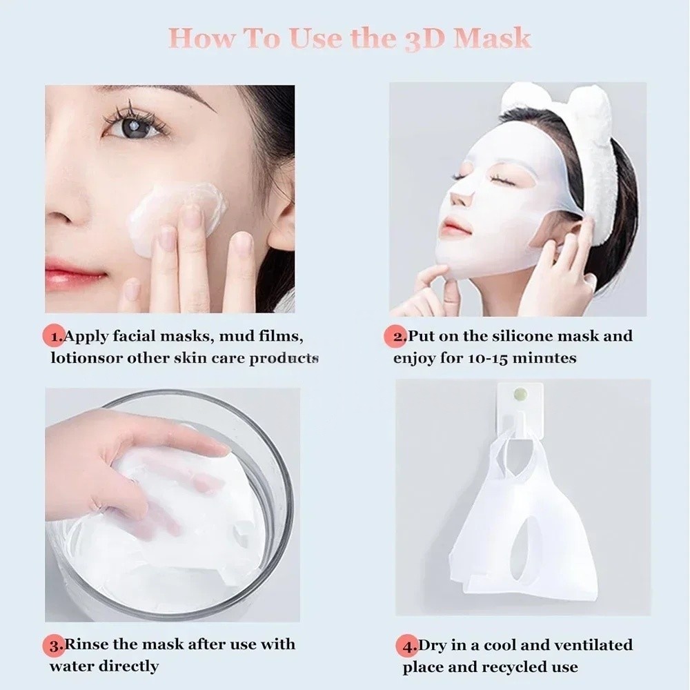 1/2PCS 3D Reusable Wrinkle Smo - огляд і ціна Silicone Mask Bracket